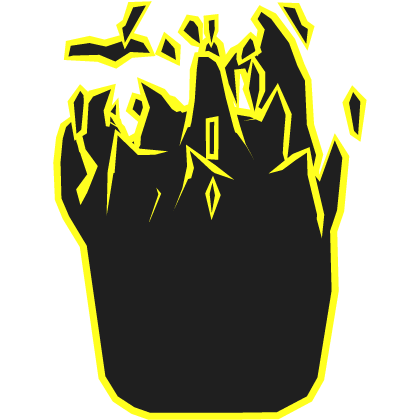 Yellow Outline Flaming Head