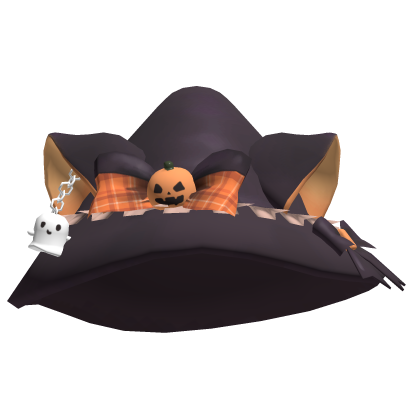 Halloween Spooky Pumpkin Cat Ear Witch Hat