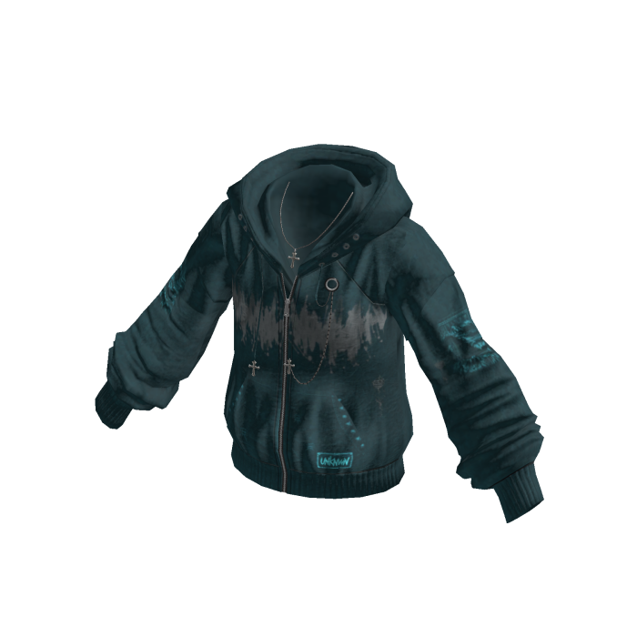 Faded Graphic Pullover Hoodie (Teal)
