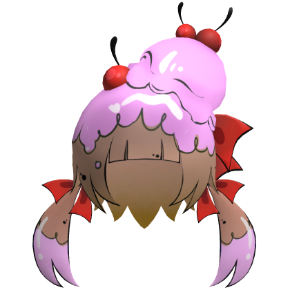 Toon Lowpoly Ice Cream Sunday Girl Hair