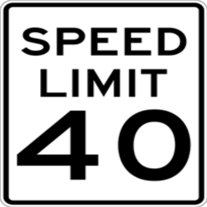 Speed Limit 40 Sign Roblox decal