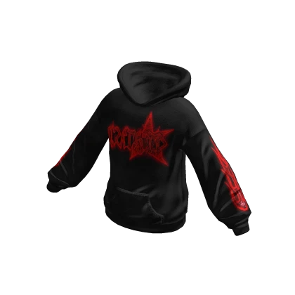 Y2K Star Grunge Streetwear Baggy Hoodie (Red) | Roblox Item