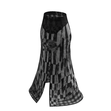 Black Checker Bow Y2K Flared Pants [PBR]