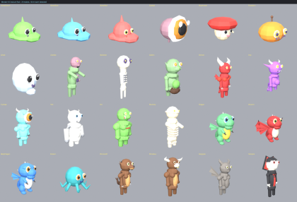 Low Poly Monster Creature Pack RPG Enemy Mob x24 preview 4