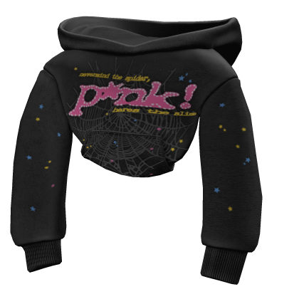 [3.0] Black and Pink Sp5der Shoulder Hoodie