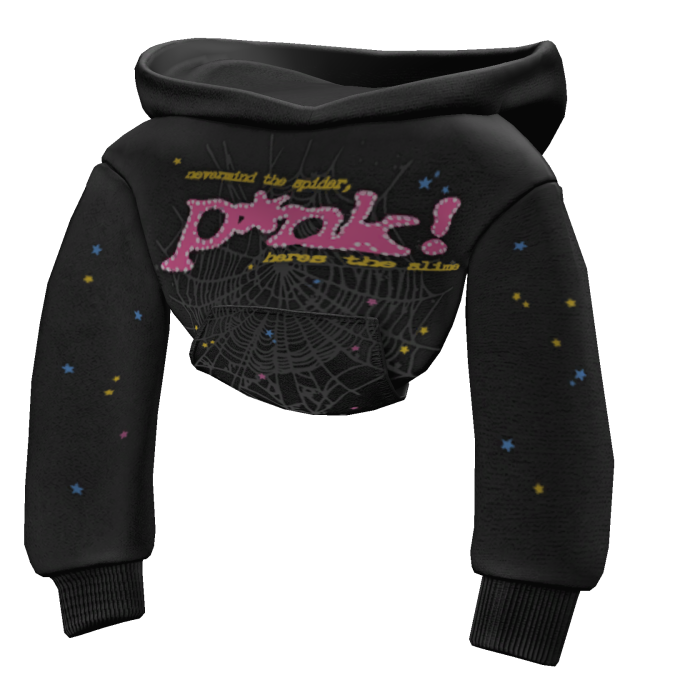 [3.0] Black and Pink Sp5der Shoulder Hoodie