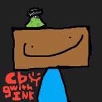Cardboard with green ink