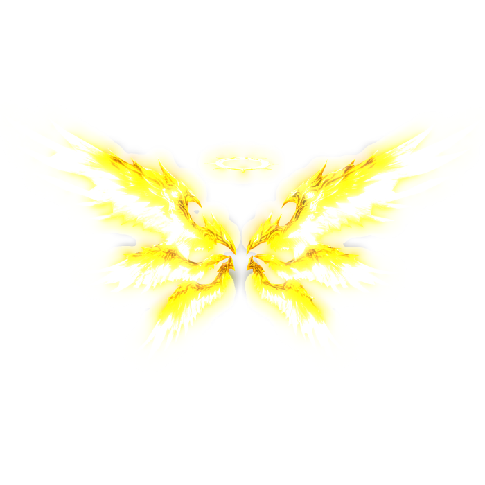 Glowing Angel Wings w/ Halo - Gold (Emissive)