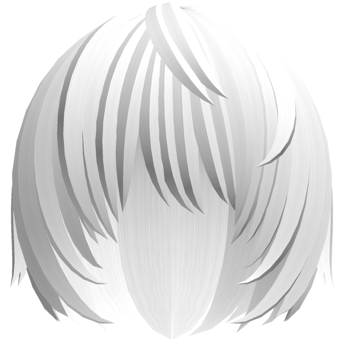 (^ ×ᆺ× ^) emo nyan anime boy hair in white