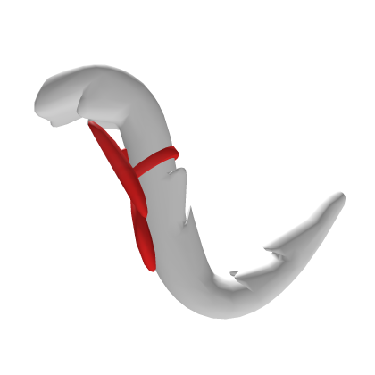 White Cat Tail With Ribbon