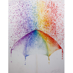 Rainbow rain drops