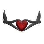 Deep Red Owl Heart Crown