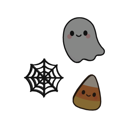 kawaii halloween hair clips ghost corn candy web