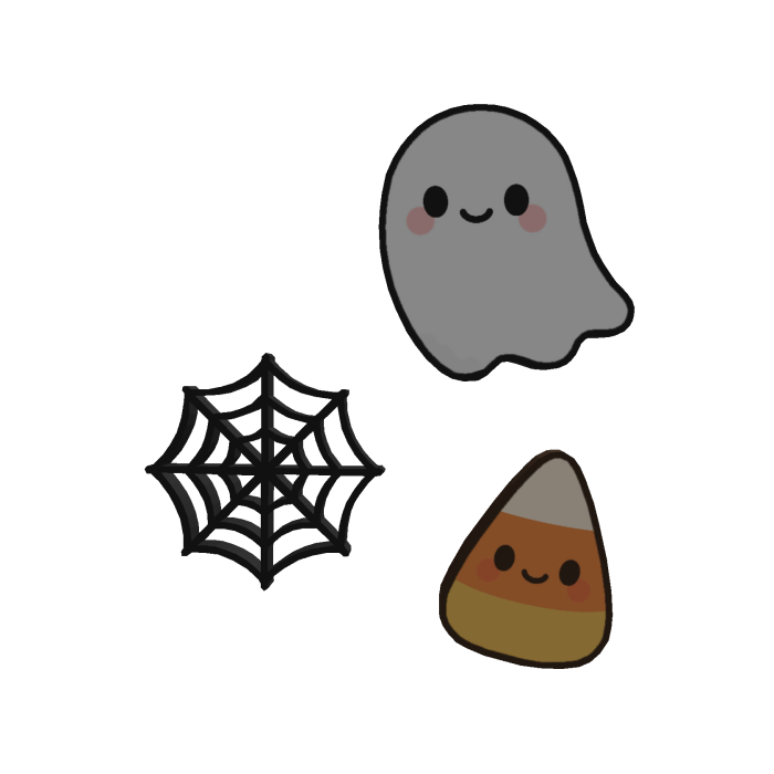 kawaii halloween hair clips ghost corn candy web