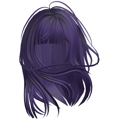 Windswept Long Bangs Hair - Purple