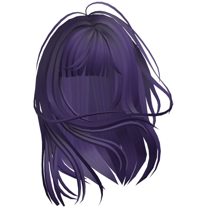 Windswept Long Bangs Hair - Purple