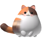 ୨★୧Cute fat cat with brown and orange spots 