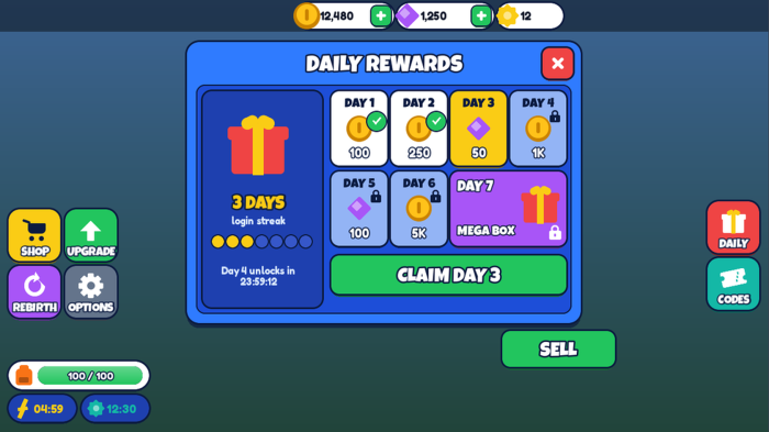 Simulator UI Kit Coins Rebirth Shop Buttons HUD preview 5