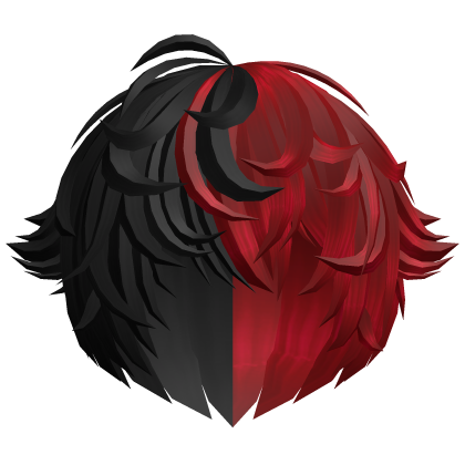 black&red emo moe vkei messy anime hair w tufts Roblox item