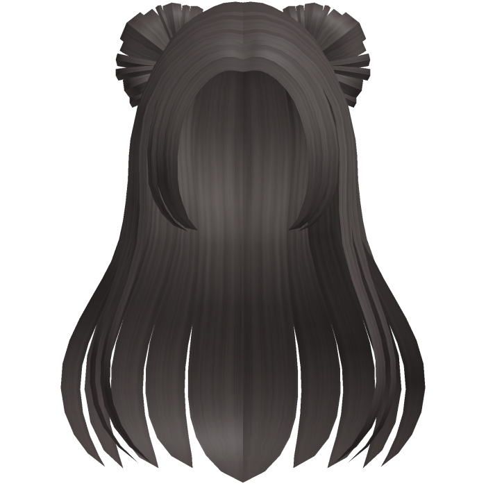adorable grey brown half up space bun hair