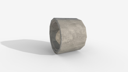 Stylized Concrete Pipe - Low Poly Game Ready Asset preview 1
