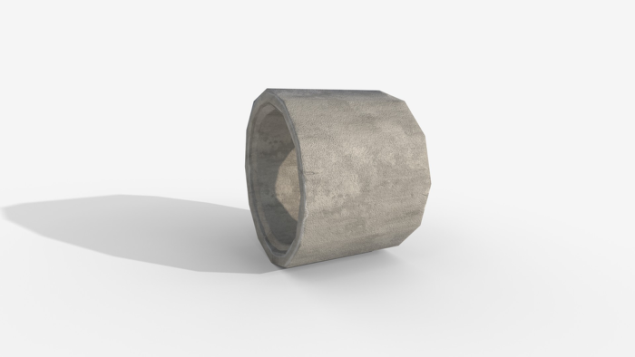 Stylized Concrete Pipe - Low Poly Game Ready Asset preview 1