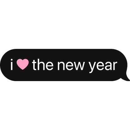 i heart the new year text