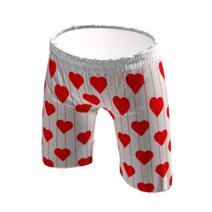 Pinstripe Hearts White Shorts thumbnail