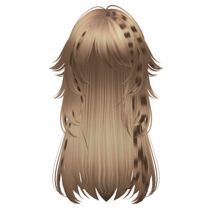 long fluffy anime hair with tufts (raccoon blonde)