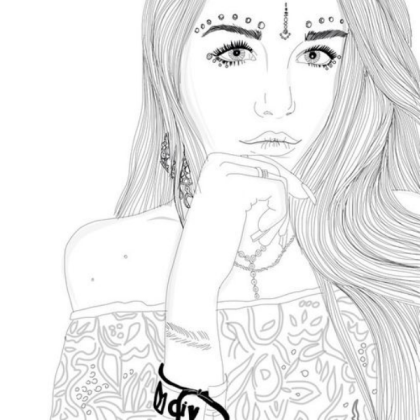 girl outline drawing Roblox decal