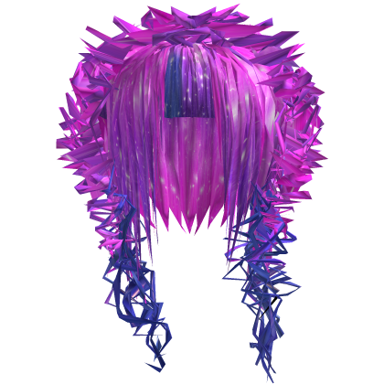 curly teased scene hair galaxy stars purple pink
