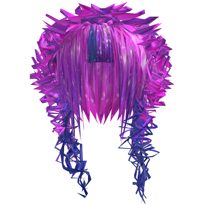 curly teased scene hair galaxy stars purple pink