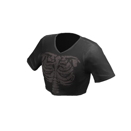 Vintage thrifted halloween y2k crop top black | Roblox Item