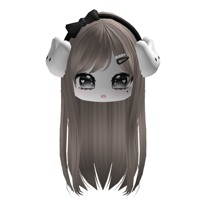 Ash Brown Kawaii Vkei Moe Hair W/ Bunny Headband