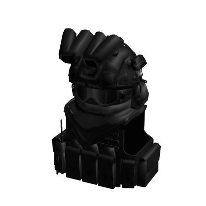 Black Military Helmet w Scarf, Mask And Vest thumbnail