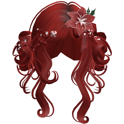 ♡ Christmas Flowery Twin Buns (Red)