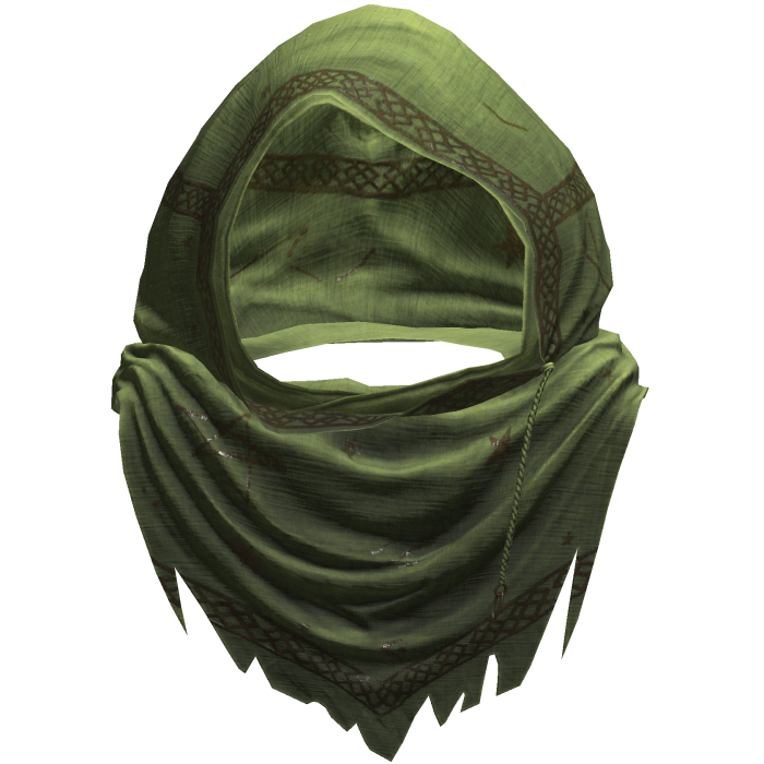 Green Sorcerer Distressed Rune Hood