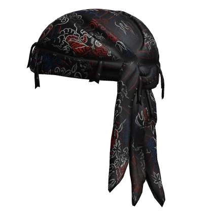 archive Japanese Label grunge y2k コート Y2K Japanese Black Headscarf Bandana Grunge Durag | Roblox Item