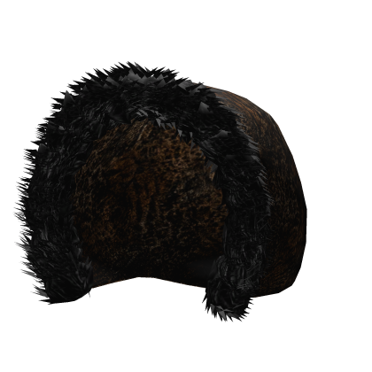 Orange Animal Print Y2K Fur Lined Winter Hood