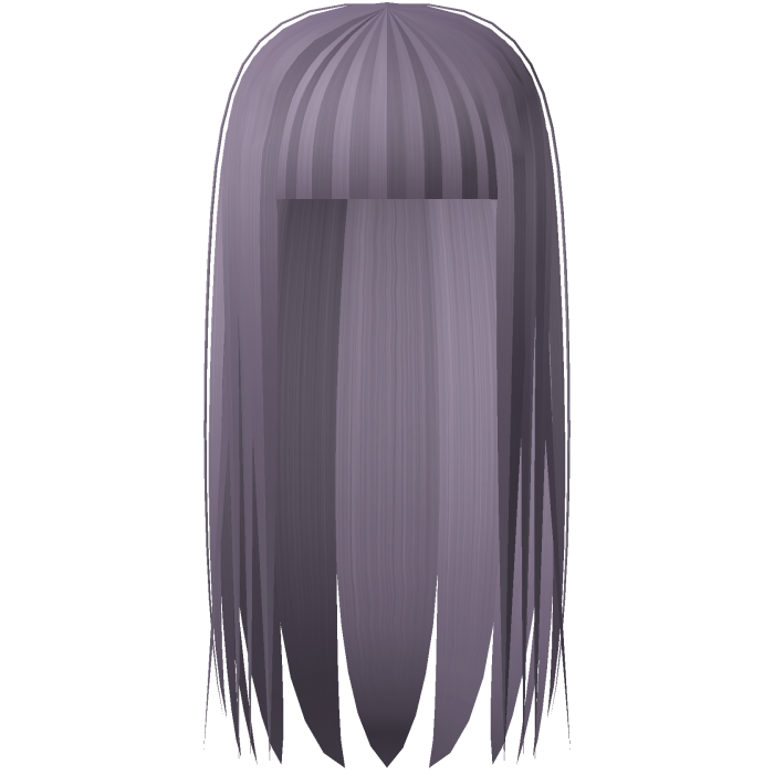 long straight hime cut ashe purple