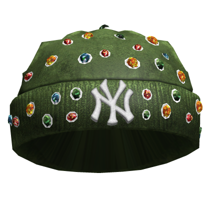 2000s NY Rhinestone Skully (Green)