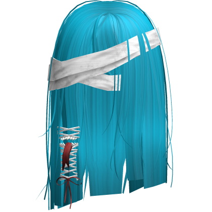 Creepy Hot Blue Short Monster Hair Bandages Roblox item