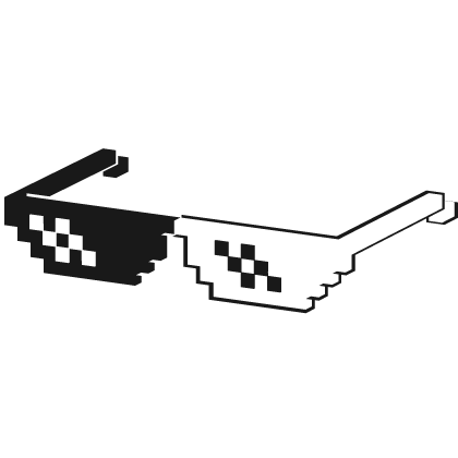 Deal With It Meme Pixel Sunglasses Black & White Roblox item