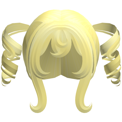 yellow kawaii anime swirly bouncy pigtails