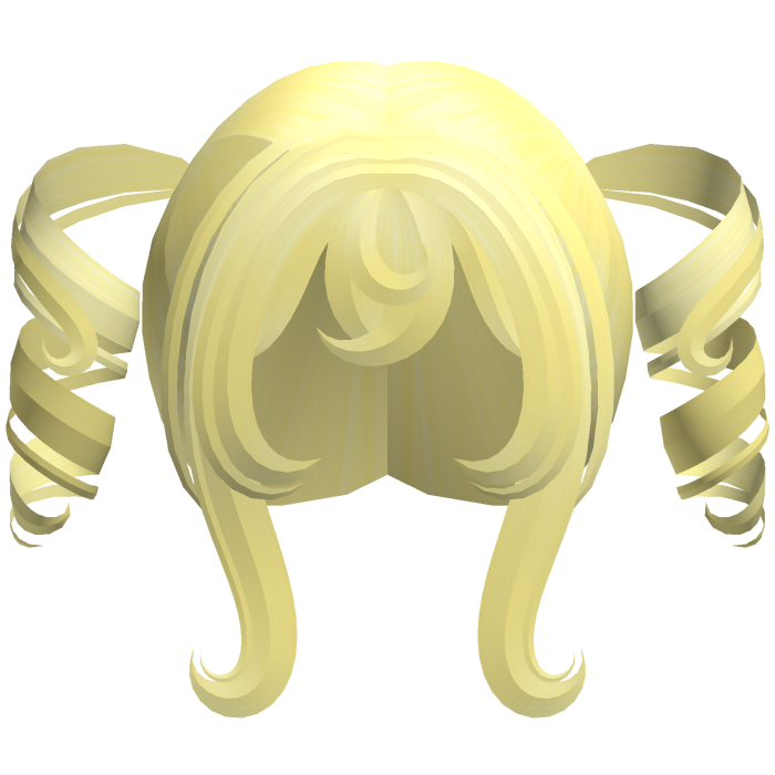 yellow kawaii anime swirly bouncy pigtails
