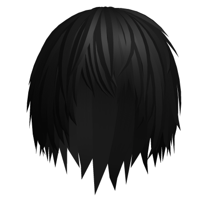 Black messy anime emo vkei hair Roblox item