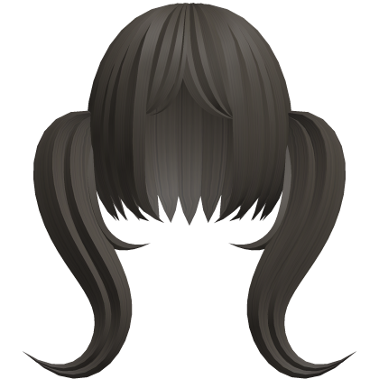 キ brown elegant middle part bangs // twintails Roblox item