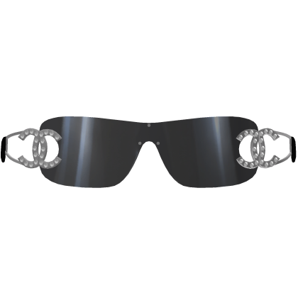 CC Y2K Designer Shield Sunglasses Silver Roblox item
