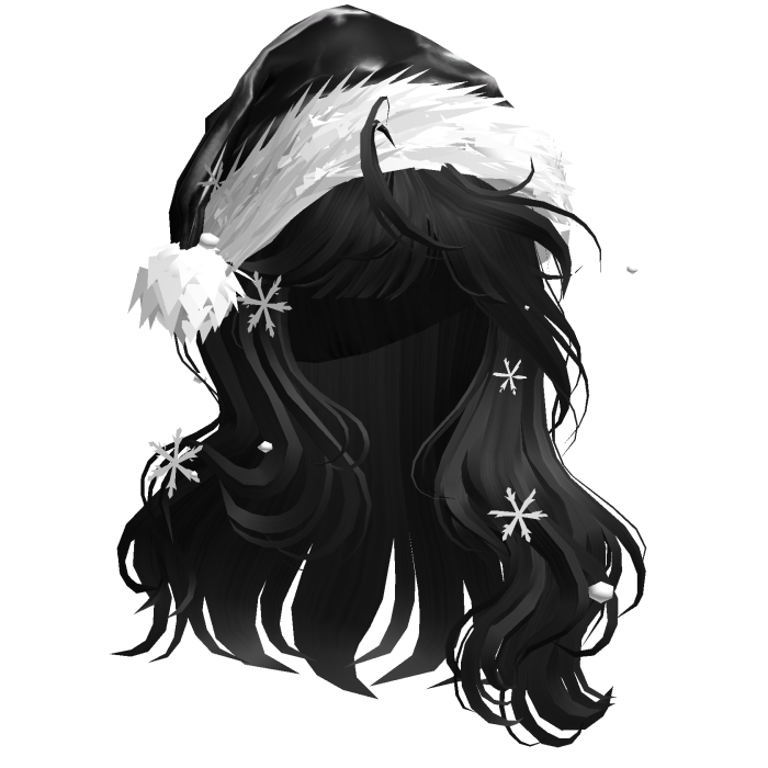 Christmas Hair w/Santa Hat (Black)