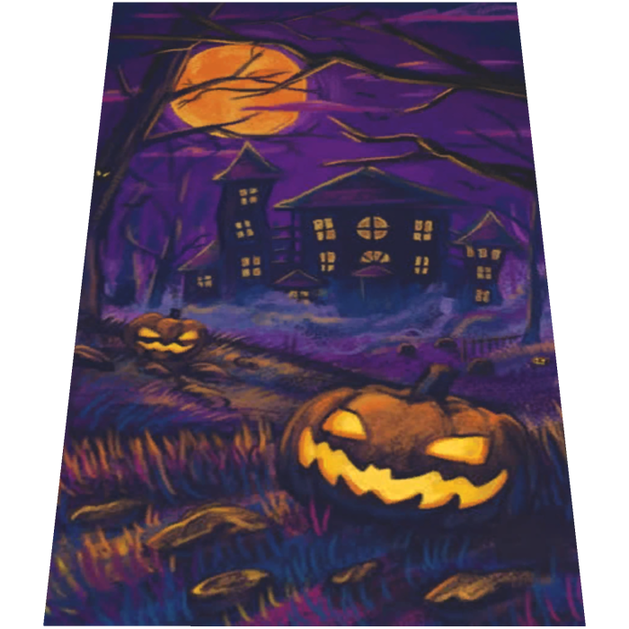 Halloween Purple Spooky Pumpkin Cape